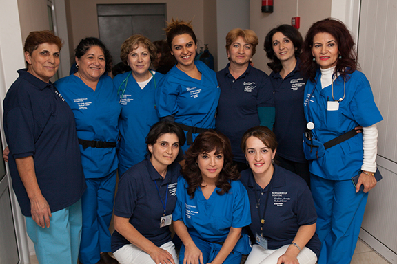 GAMC and Noyemberyan hospital medical professionals in a team photo.