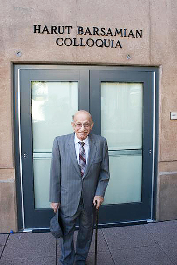 Professor Harut Barsamian after the naming of Colloquia at UC Irvine