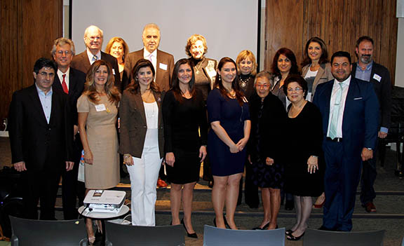 The hosts and guest at the event