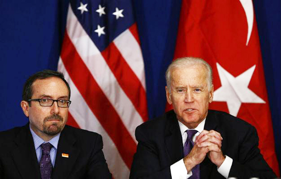 US Ambassador to Turkey John Bass and Vice President Joe Biden. (Source: AFP) 