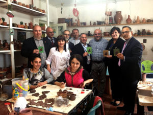 ANCA leaders visiting the Baroness Cox Rehabilitation Center and meeting with several talented individuals in their arts and crafts room. The center, located in a former school, is in need of a wholesale upgrade and new construction to meet the rehabilitation needs of Artsakh residents and patients from around the region.