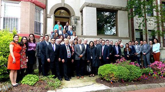 ANCA leaders, friends and supporters with the Aramian and Saghdejian families at the opening of The Aramian House in Washington DC, which serves as the permanent home for the ANCA’s Hovig Apo Saghdejian Capital Gateway and Leo Sarkisian Internship Programs.