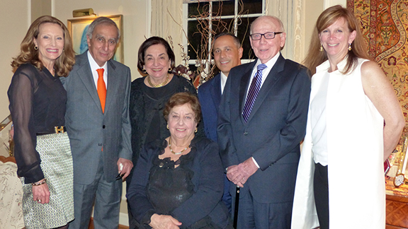 Mrs. Tina and Dr. Hrant Semerjian, Sue Aramian, Margo Aramian Ragan (seated), ANCA Chairman Raffi Hamparian, Tom Ragan, and Jocelyn Micolucci.