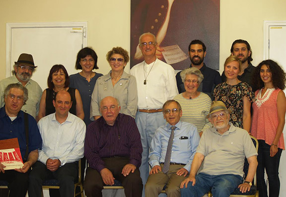 The Lark Board with Mr. Karabian First row: (from left) Vastche Barsoumian, Andy Torosyan (Board Chairman), Walter Karabian, Nazareth Darakjian, Onnik Keshishian; Second row:  Dikran Babikian, Arpi Barsoumian, Hilda Fidanian, Kristine Keshishian, Haykuhie Torosyan, Shoushik  Barsoumian; Third row: Glady Bagdasarian, Hovsep Fidanian, Shahe Barsoumian, Ashot Kartalyan.