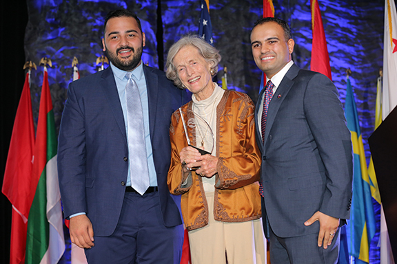 ANCA-WR Board Members Raffi Kassabian, Esq. (right), and Joseph Kaskanian (left) presented basketball legend Coach Steve Kerr and The Kerr Family the ANCA-WR Humanitarian Award.