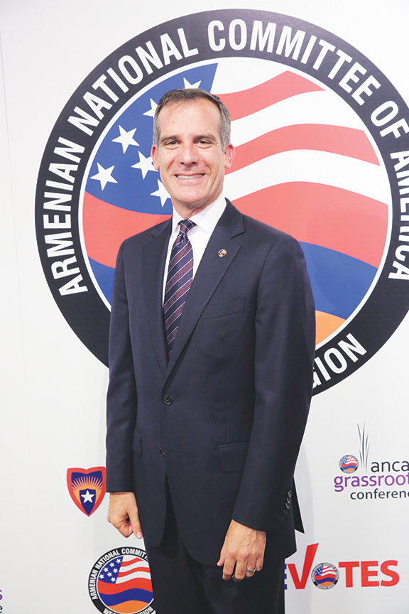 Los Angeles Mayor Eric Garcetti was one of many elected officials attending the gala