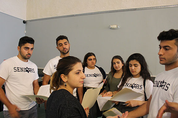 Armenian Mesrobian School Seniors participate in the "Get Out The Vote" Hye Votes campaign 
