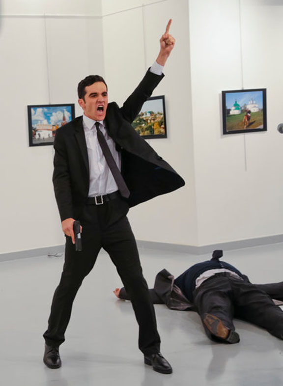 The gunman at the Ankara gallery (AP photo)