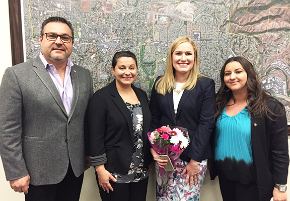 Tara Campbell (second from right) with ANCA Orange County members
