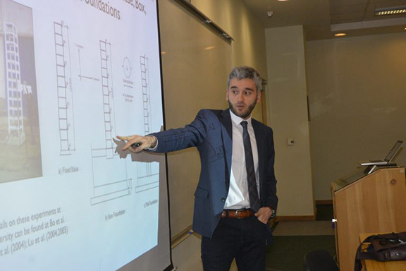 Dr. Armen DerKevorkian presenting at the American University of Armenia (Photo: AUA)