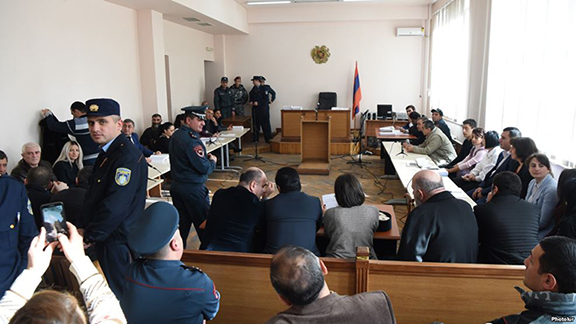 A court in Yerevan beginning the trial of 20 people accused of plotting a coup détat on Dec. 2, 2016 (Photo: Photolur)