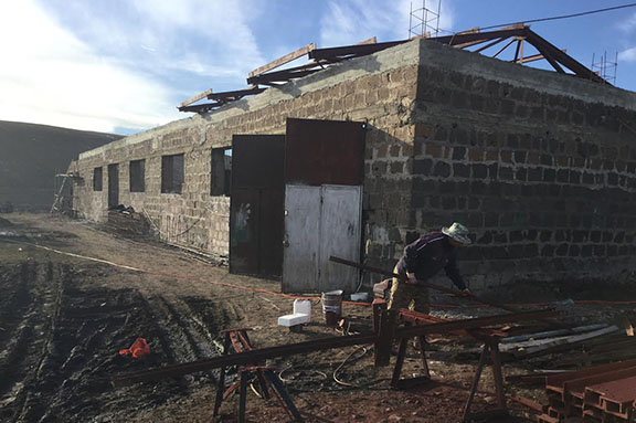 Construction is in the works of a buckwheat factory in Bavra, Sirak Region, Armenia