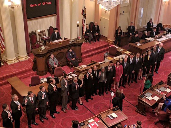 California legislators' swearing in ceremony on Dec. 5, 2016