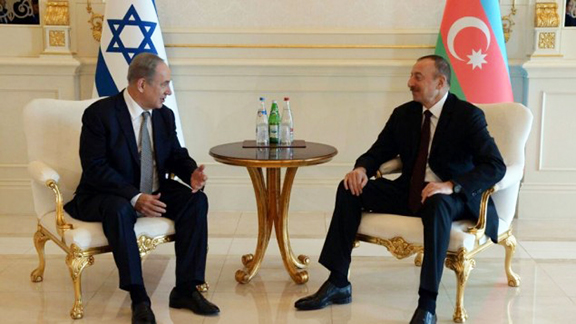 Israeli Prime Minister Netanyahu and Azerbaijani president Ilham Aliyev in Baku on Dec. 13, 2016 (Photo: Haim Zach/GPO)