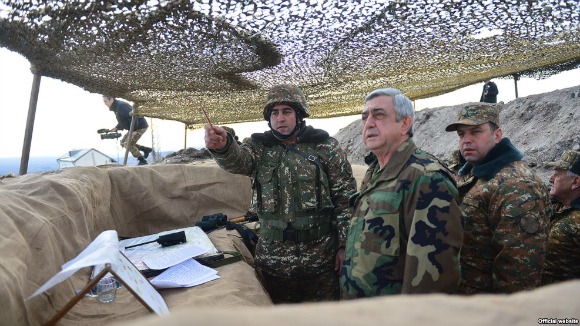 President Sarkisian visits frontline positions in Artsakh (Photo: president.am)