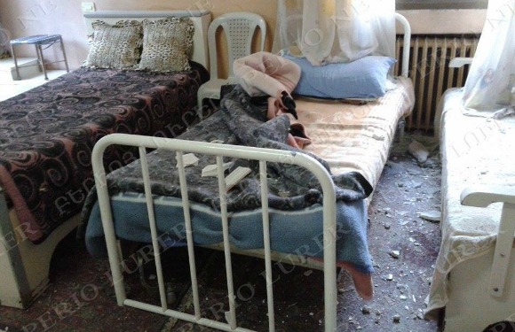 Damages at the Vergine Gulbenkian Birthing Center-Hospital in the Nor Gyugh district of Aleppo