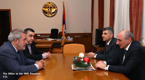 Representatives of the ARF Hrant Markarian and Armen Rustamyan met with Artsakh President Bako Sahakian on Jan. 12, 2017 (Photo: president.nkr.am)