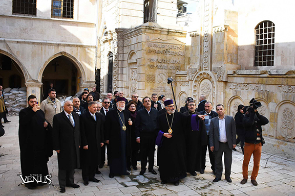 Aram I at the Sourp Kevork church in Syria