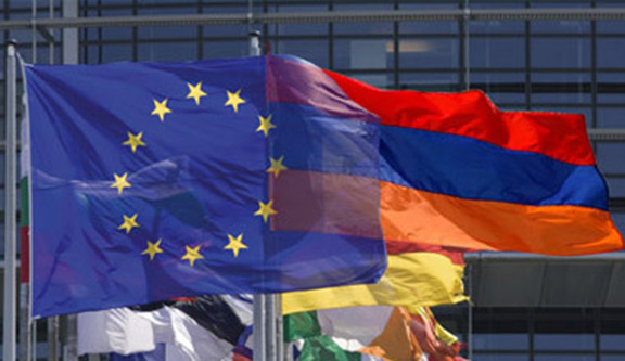 Armenian and EU flags