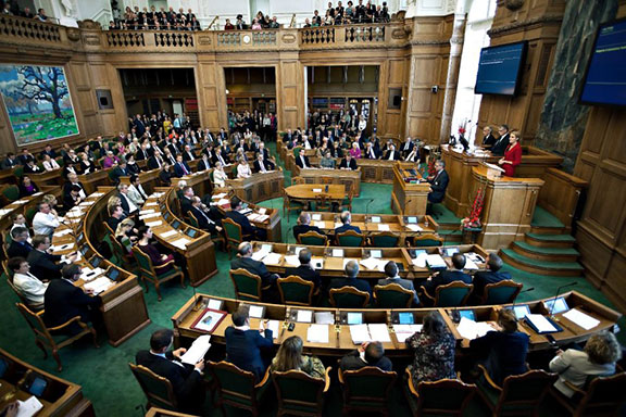 Danish Parliament, also known as Folketing/Folketinget (Photo: AP Photo/Polfoto/Lars Krabbe) 