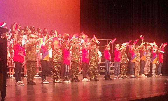 The evening's finale featured Chamlian students waving the tri-color and the Artsakh and ARF flags