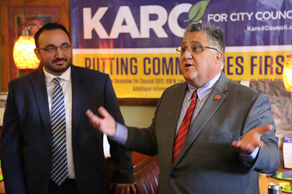 California State Senator Anthony Portantino (right) has announced his support for Karo Torossian's LA City Council's 7th District candidacy (Photo: Karo Torossian Facebook Page)