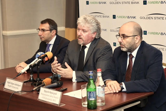 Golden State Bank and Ameriabank representatives during a press conference (Photo: Ameriabank)
