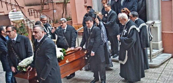 The funeral ceremony of Hagop Yakup Demirci was held in Feriköy Surp Vartanants Church on Feb.10, 2016 (Photo: Berge Arabian)