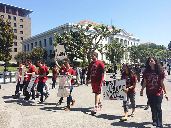 UC Berlkeley ASA members march for Stain of Denial